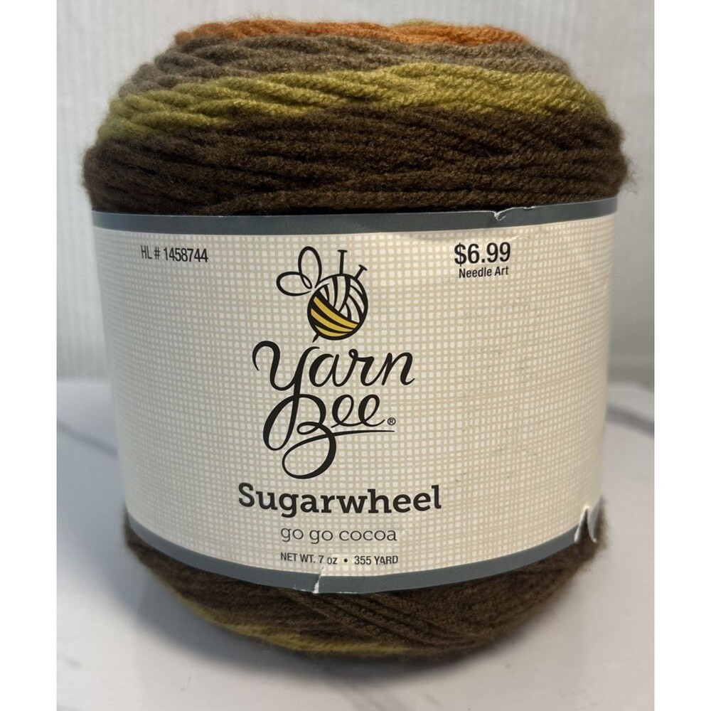 YARN BEE SUGARWHEEL COTTON in go go cocoa 7 oz 355 yards
